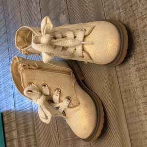 Cat & Jack gold sparkle combat boots